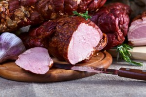 Smoked meat cured in an electric smoker